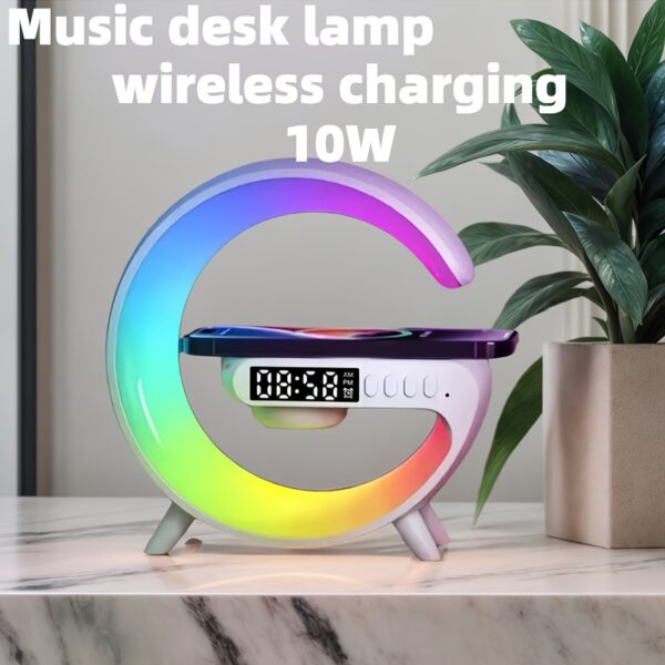 1pc Kouzone Wireless Speaker with Phone Charger, Dimmable Alarm Clock, Sunrise Simulation, Tabletop Mono Sound Machine with Night Light, USB Type-C, Button Control, 5.2 Surround Sound, Rechargeable Lithium Polymer Battery, Ideal for Bedroom, Creative Gift - Image 10