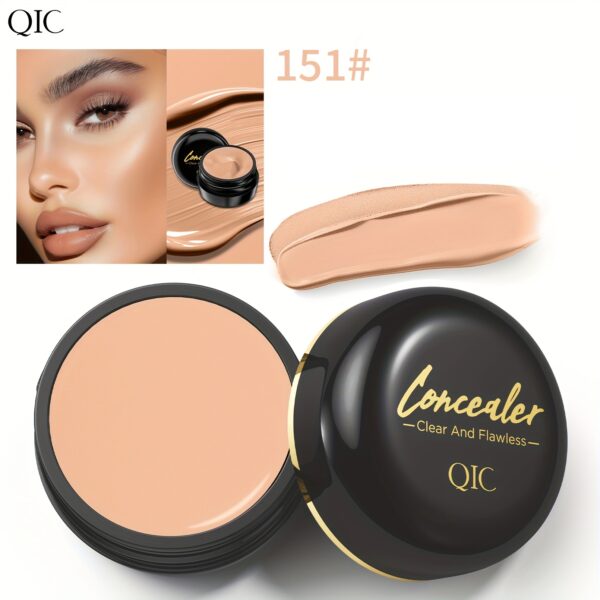 QIC Full Coverage Concealer Cream - Waterproof, Matte Finish for All Skin Tones, Hides Scars & Dark Spots, Long-Lasting, Multi-Color, Plant-Based Formula - Image 7