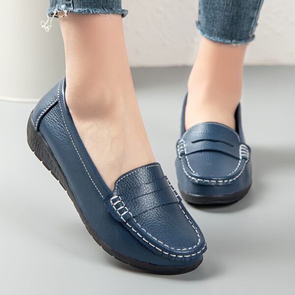 Solid Color Women Slip On Shoes, Comfortable Walking Flat Loafers, Casual Shoes, Driving Loafers, Walking Shoes - Image 2