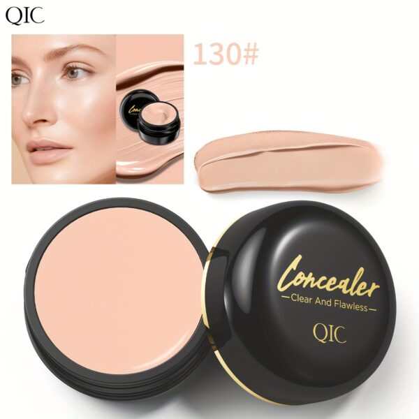 QIC Full Coverage Concealer Cream - Waterproof, Matte Finish for All Skin Tones, Hides Scars & Dark Spots, Long-Lasting, Multi-Color, Plant-Based Formula - Image 3