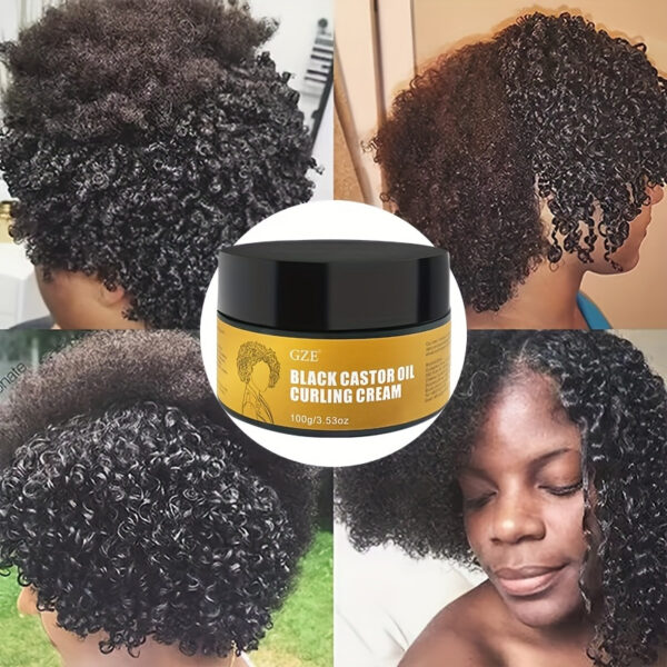 GZE Black Castor Oil Curl Defining Cream - Hydrate and Nourish Your Curls for Bouncy Definition, Frizz Control, and Shine with Moisturizing Formula and Natural Ingredients for Healthy Haircare Management