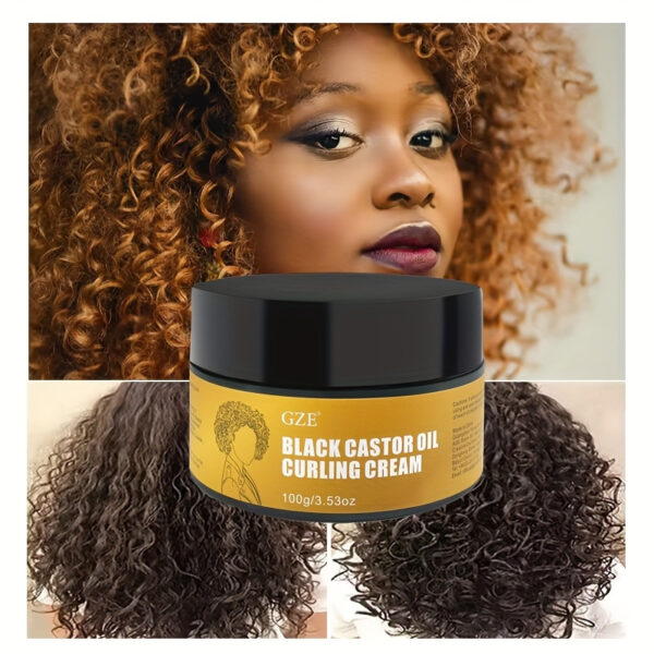 GZE Black Castor Oil Curl Defining Cream - Hydrate and Nourish Your Curls for Bouncy Definition, Frizz Control, and Shine with Moisturizing Formula and Natural Ingredients for Healthy Haircare Management - Image 9