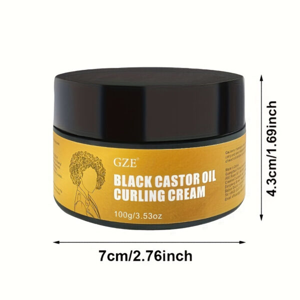 GZE Black Castor Oil Curl Defining Cream - Hydrate and Nourish Your Curls for Bouncy Definition, Frizz Control, and Shine with Moisturizing Formula and Natural Ingredients for Healthy Haircare Management - Image 4