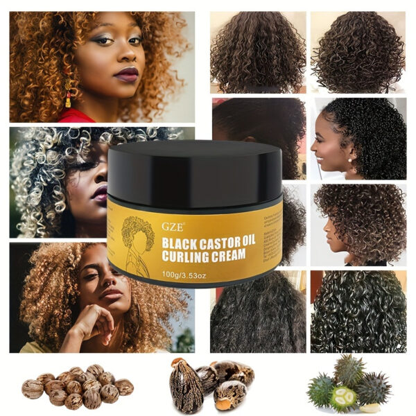 GZE Black Castor Oil Curl Defining Cream - Hydrate and Nourish Your Curls for Bouncy Definition, Frizz Control, and Shine with Moisturizing Formula and Natural Ingredients for Healthy Haircare Management - Image 10