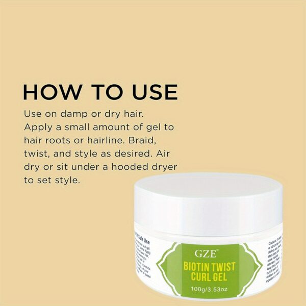 Hydrating Biotin Twist Curl Gel - Defines and Moisturizes for Stronger, Healthier Hair - Image 3