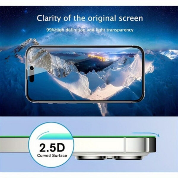 2pcs Privacy Tempered Glass Screen Protector and Camera Lens Film for iPhone 16/15/14/13/12/11- Protect Your Privacy and Keep Your Phone Safe - Image 2