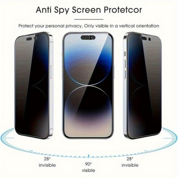 2pcs Privacy Tempered Glass Screen Protector and Camera Lens Film for iPhone 16/15/14/13/12/11- Protect Your Privacy and Keep Your Phone Safe - Image 5