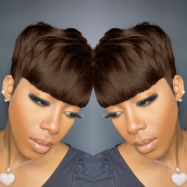 Pixie Cut Wig Human Hair Short Wigs for Black Women Straight Pixie Wigs Human Hair Short Cut Wigs with Neat Bangs - Image 7