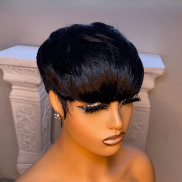 Pixie Cut Wig Human Hair Short Wigs for Black Women Straight Pixie Wigs Human Hair Short Cut Wigs with Neat Bangs - Image 5