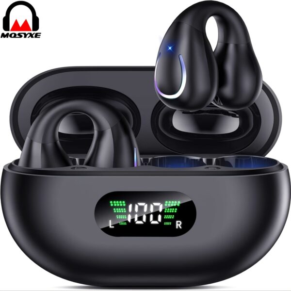 Open Ear Clip Wireless Earplugs BT 5.3, Sports Earphones Built-In Microphone with Ear Hook And Ear Hook, Wireless Charging Box And Display - Image 2