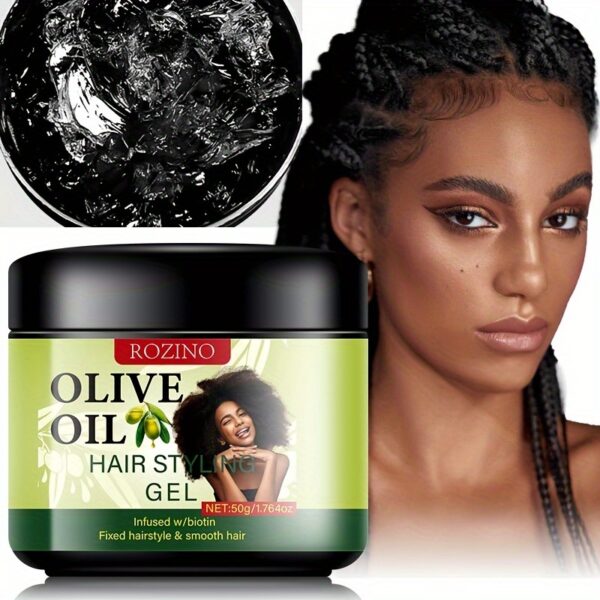 ROZINO Olive Oil Hair Styling Gel, 50g - Long-Lasting, Portable, for All Hair Types, Enriched with Castor Oil and Plant Squalane, Ideal for Business Trips and Dates, ROZINO - Image 9