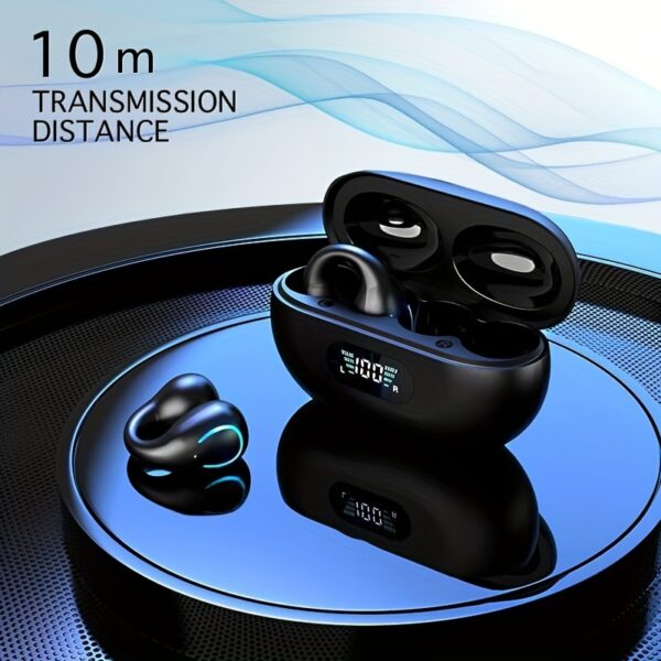 Open Ear Clip Wireless Earplugs BT 5.3, Sports Earphones Built-In Microphone with Ear Hook And Ear Hook, Wireless Charging Box And Display - Image 12