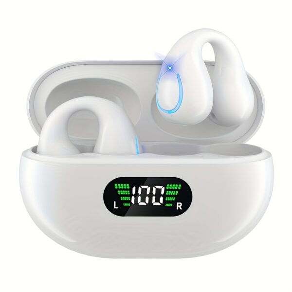 Open Ear Clip Wireless Earplugs BT 5.3, Sports Earphones Built-In Microphone with Ear Hook And Ear Hook, Wireless Charging Box And Display - Image 7