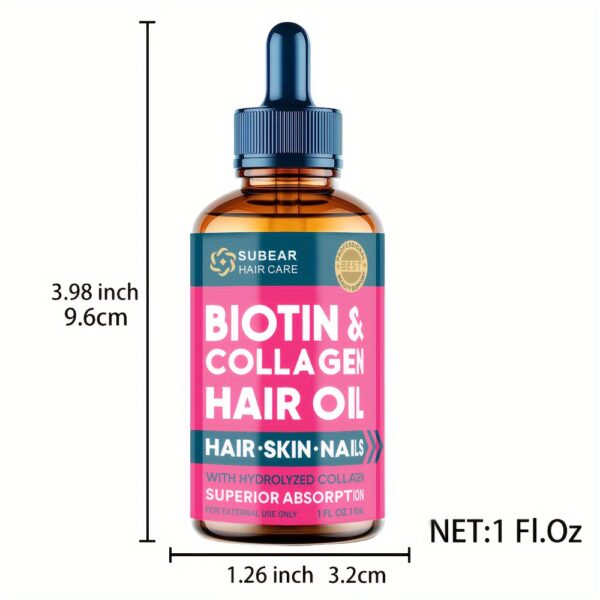 Liquid Biotin & Collagen - Hair Oil Women & Men - Hair Oil For Fuller Hair, Biotin Hair Care Oil, Hair & Skin, Nail Liquid, Valentine'S Day Gift, Cheap Girl Stuff - Image 4