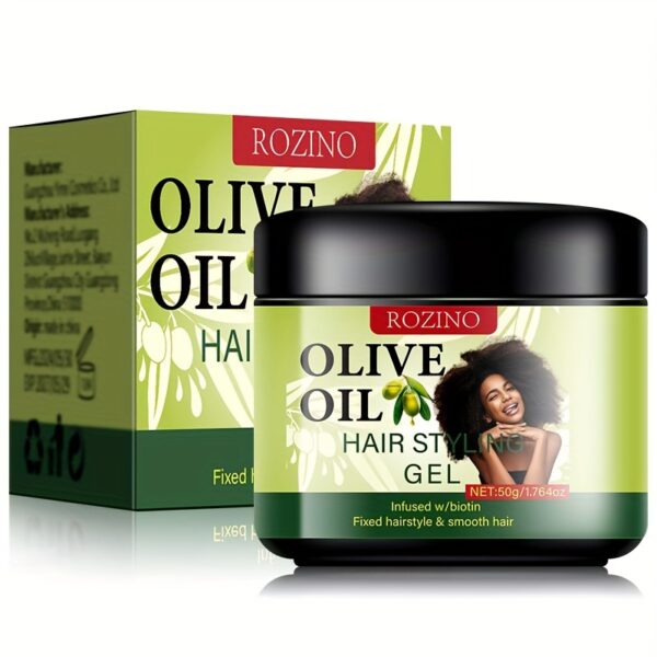 ROZINO Olive Oil Hair Styling Gel, 50g - Long-Lasting, Portable, for All Hair Types, Enriched with Castor Oil and Plant Squalane, Ideal for Business Trips and Dates, ROZINO - Image 7