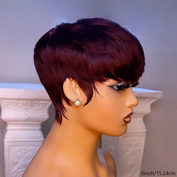 Pixie Cut Wig Human Hair Short Wigs for Black Women Straight Pixie Wigs Human Hair Short Cut Wigs with Neat Bangs - Image 4