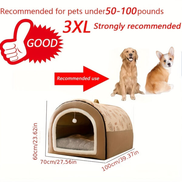 Four Seasons Universal Dog Kennel - 1pc Warm Enclosed Removable and Washable Pet Sleeping Bed - Christmas Gift - Image 22