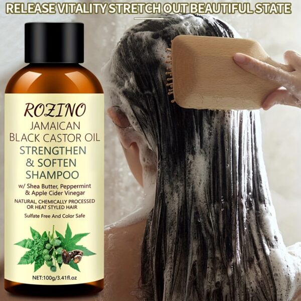 2pcs Rozino Jamaican Black Castor Oil Shampoo and Conditioner Set, -Adult, Moisturizing Lotion for Normal Hair, Deep Cleansing Scalp, Removes Excess Oil, Promotes Fluffy Hair - Image 4