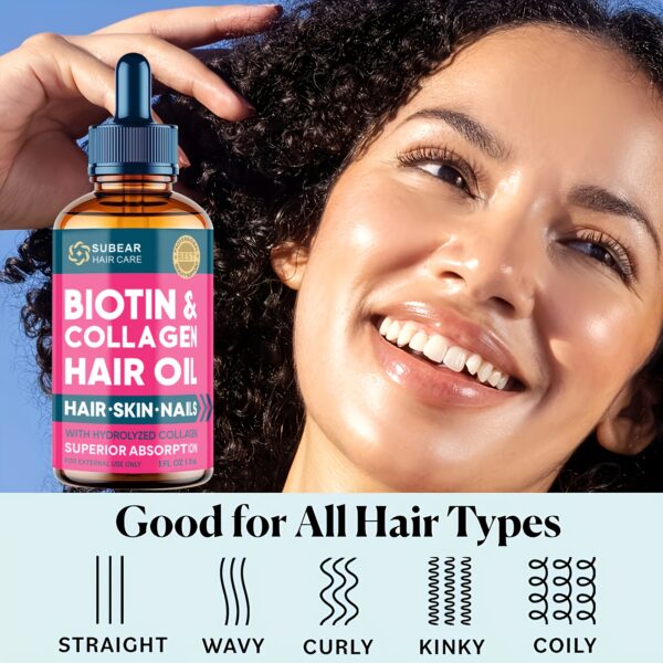 Liquid Biotin & Collagen - Hair Oil Women & Men - Hair Oil For Fuller Hair, Biotin Hair Care Oil, Hair & Skin, Nail Liquid, Valentine'S Day Gift, Cheap Girl Stuff - Image 7