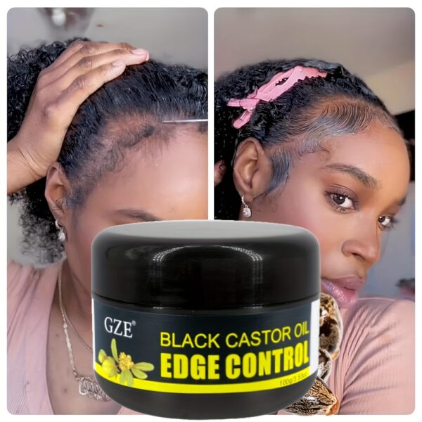 [Extra Hold Edge Control Gel] Black Castor Oil Edge Control Hair Gel, Extra Hold Braid, Loc, Twist Gel, Tames Frizz & Edges, Contains Black Castor Oil & Coconut Oil Edge Control Hair Wax Gel