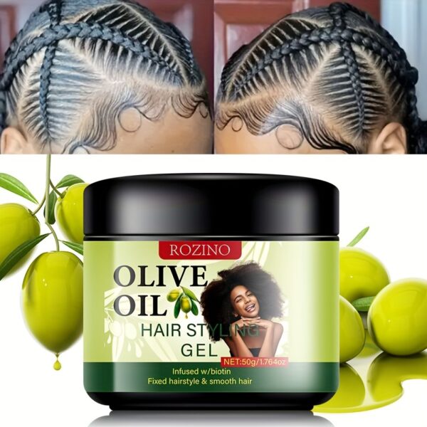 ROZINO Olive Oil Hair Styling Gel, 50g - Long-Lasting, Portable, for All Hair Types, Enriched with Castor Oil and Plant Squalane, Ideal for Business Trips and Dates, ROZINO - Image 2