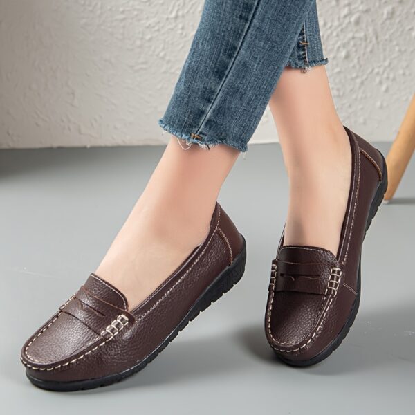 Solid Color Women Slip On Shoes, Comfortable Walking Flat Loafers, Casual Shoes, Driving Loafers, Walking Shoes - Image 6