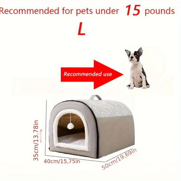 Four Seasons Universal Dog Kennel - 1pc Warm Enclosed Removable and Washable Pet Sleeping Bed - Christmas Gift - Image 9