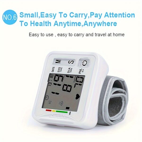 1pc TAIKON Wrist Blood Pressure Monitor with LCD Display, Adjustable Cuff, Pulse Rate Detection, and Irregular Heartbeat Alert - Battery Operated (Batteries Not Included), Blood Pressure Measurement | Comprehensive Display | Sound Playback Feature - Image 11