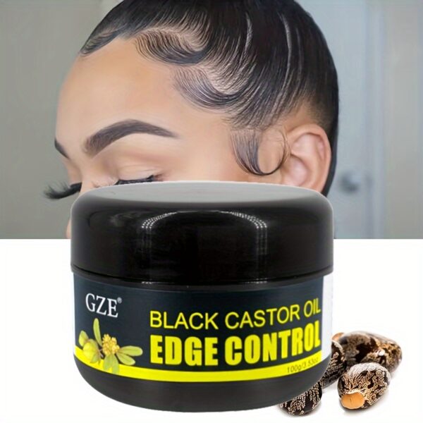 [Extra Hold Edge Control Gel] Black Castor Oil Edge Control Hair Gel, Extra Hold Braid, Loc, Twist Gel, Tames Frizz & Edges, Contains Black Castor Oil & Coconut Oil Edge Control Hair Wax Gel - Image 6