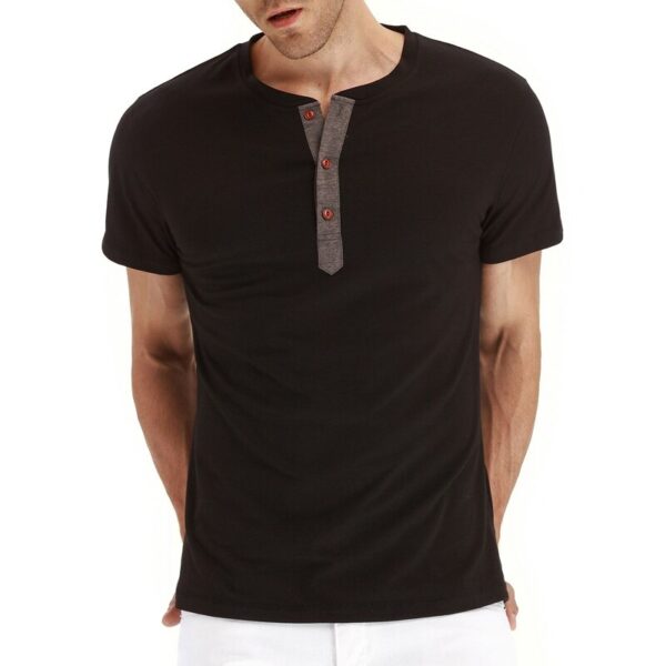 Short Sleeve Cotton Henley - Image 5