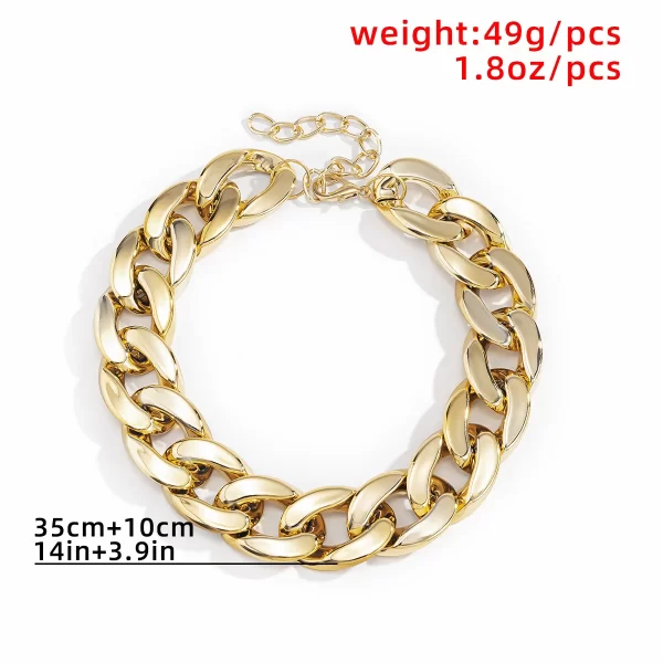 Simple Exaggerated Necklace Lady 4 Color Hip Hop Distorted Thick CCB Chain Creative Necklaces Fashion Glamour Girl Jewelry Gift - Image 2