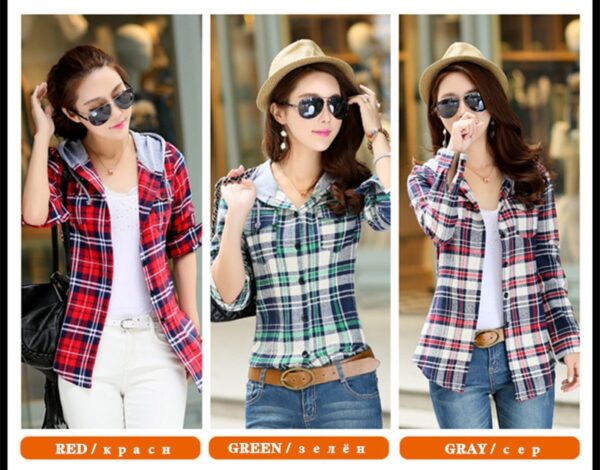 Plaid Hooded Shirt - Image 4