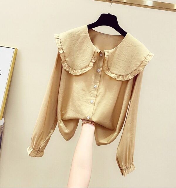 Peter Pan Collar Slim Shirt - Image 3