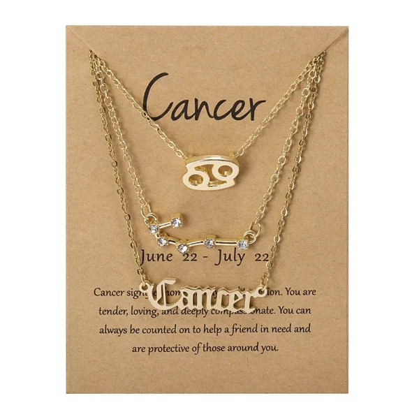 3Pcs/set 12 Zodiac Sign Necklace For Women 12 Constellation Pendant Chain Choker Birthday Jewelry With Cardboard Card - Image 17