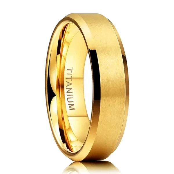 TIGRADE Pure Titanium Rings Gold Color 6MM 8MM Brushed Wedding Band Luxury in Comfort Fit Matte for Men Women Anti-allergy - Image 8