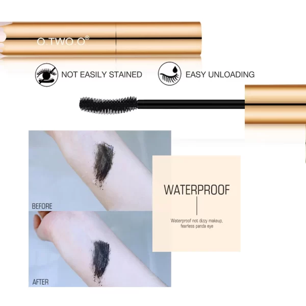 O.TWO.O 3D Mascara Lengthening Black Lash Eyelash Extension Eye Lashes Brush Beauty Makeup Long-wearing Gold Color Mascara - Image 2