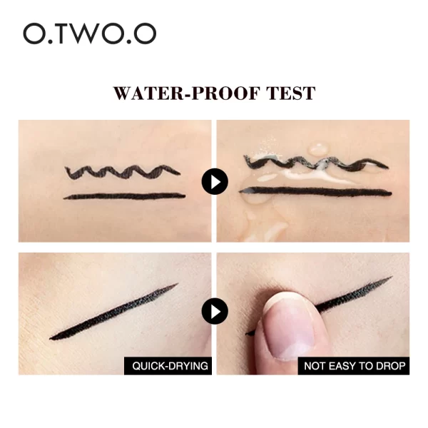 O.TWO.O Eyeliner Stamp Black Liquid Eyeliner Pen Waterproof Fast Dry Double-ended Eye Liner Pencil Make-up for Women Cosmetics - Image 4