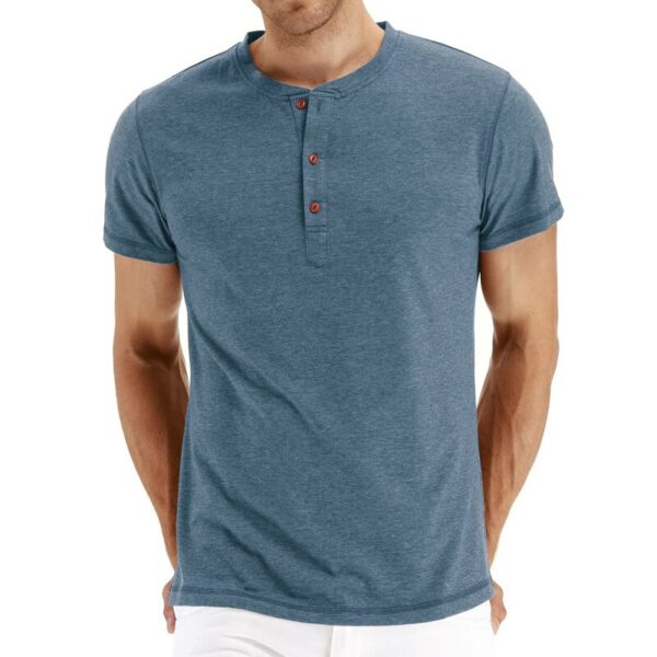 Short Sleeve Cotton Henley - Image 3