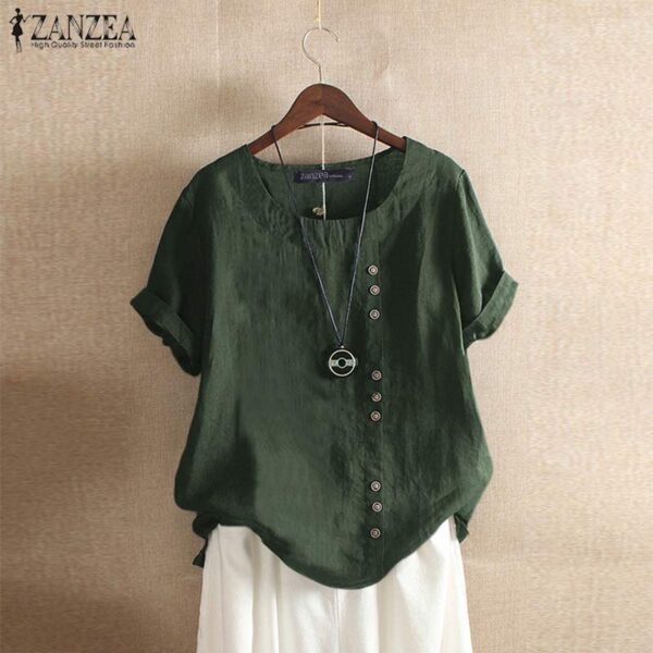 O Neck Short Sleeve Blouse - Image 4