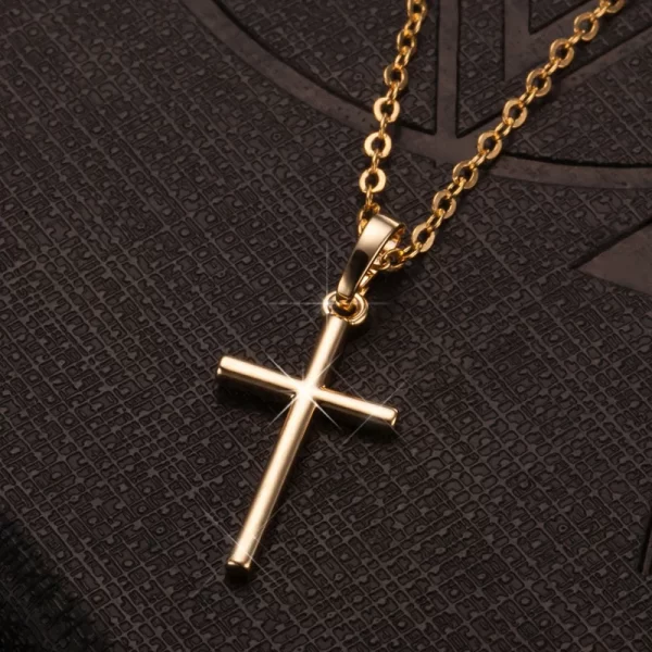 Fashion  Cross Pendants dropshipping Golden Silver  Color Crystal Jesus Cross Pendant Necklace Jewelry For Men/Women Wholesale - Image 7