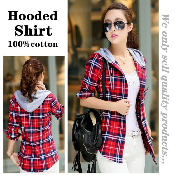 Plaid Hooded Shirt