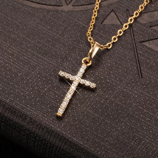 Fashion  Cross Pendants dropshipping Golden Silver  Color Crystal Jesus Cross Pendant Necklace Jewelry For Men/Women Wholesale - Image 9