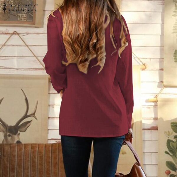 Long Sleeve Asymmetrical Blouse - Image 6