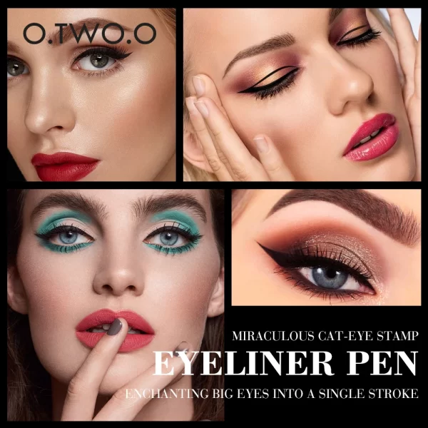 O.TWO.O Eyeliner Stamp Black Liquid Eyeliner Pen Waterproof Fast Dry Double-ended Eye Liner Pencil Make-up for Women Cosmetics - Image 5