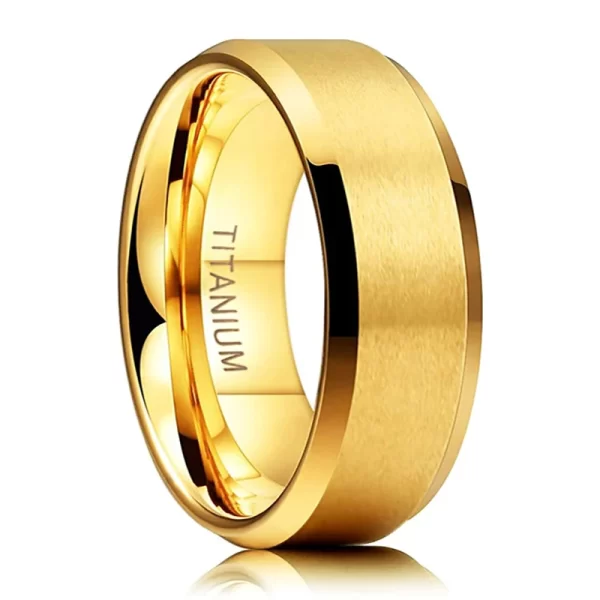 TIGRADE Pure Titanium Rings Gold Color 6MM 8MM Brushed Wedding Band Luxury in Comfort Fit Matte for Men Women Anti-allergy - Image 7