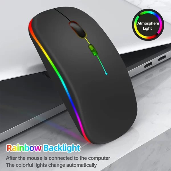 Silent LED Wireless Mouse, Bluetooth-compatible, For Laptop PC iPad - Image 2