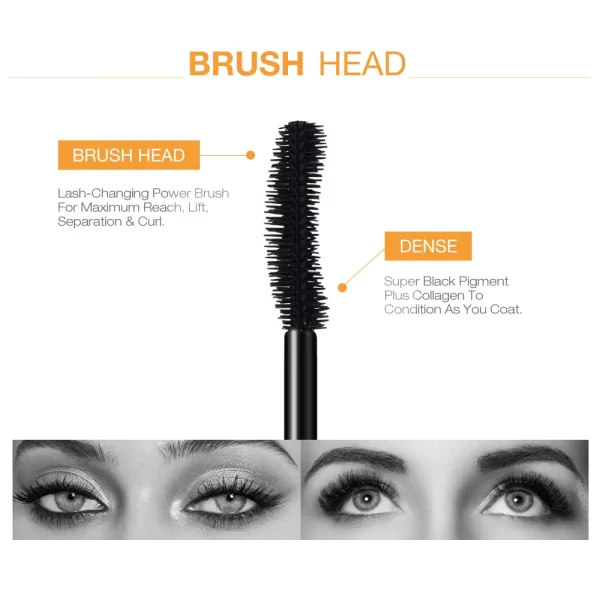 O.TWO.O 3D Mascara Lengthening Black Lash Eyelash Extension Eye Lashes Brush Beauty Makeup Long-wearing Gold Color Mascara - Image 3