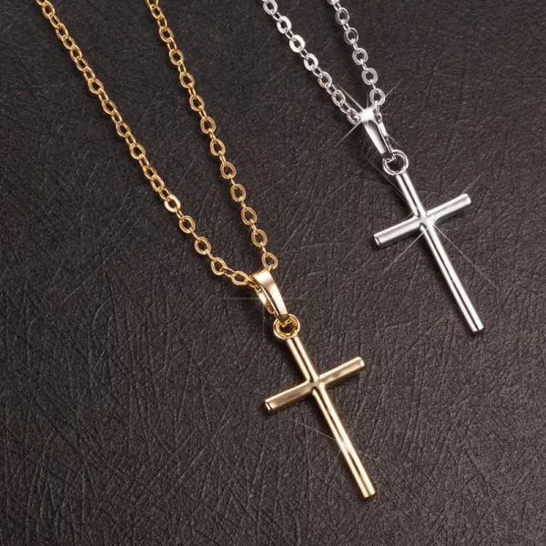 Fashion  Cross Pendants dropshipping Golden Silver  Color Crystal Jesus Cross Pendant Necklace Jewelry For Men/Women Wholesale - Image 5