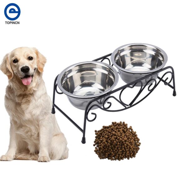 Double Stainless Steel Dog Bowls