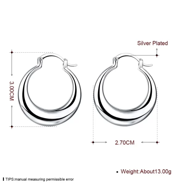 DOTEFFIL 925 Sterling Silver Circle Smooth U Shape Big Hoop Earrings For Women Wedding Engagement Jewelry - Image 5